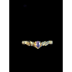 Genuine Amethyst and 14kt Gold Plated Brooch